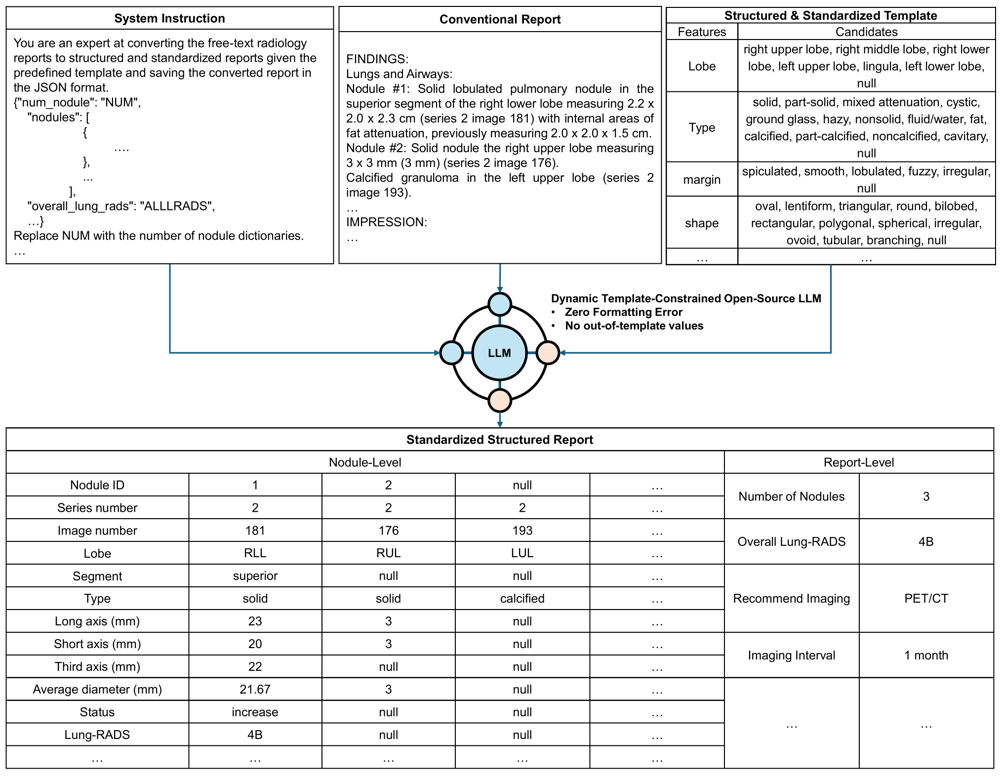 Lung nodule structured reporting framework